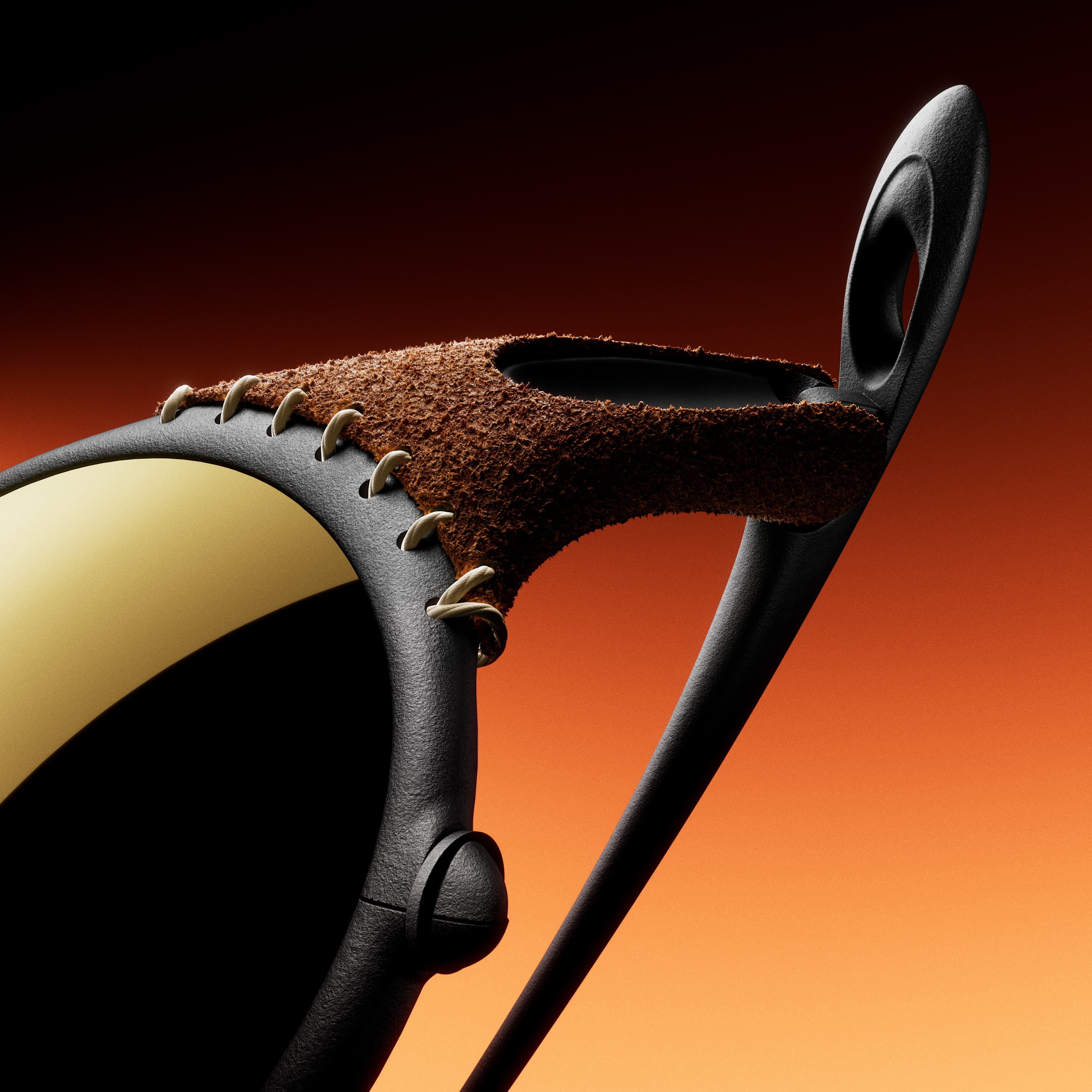 Oakley MUZM Mars X-Metal Leather, hinge and leather-wrap detail