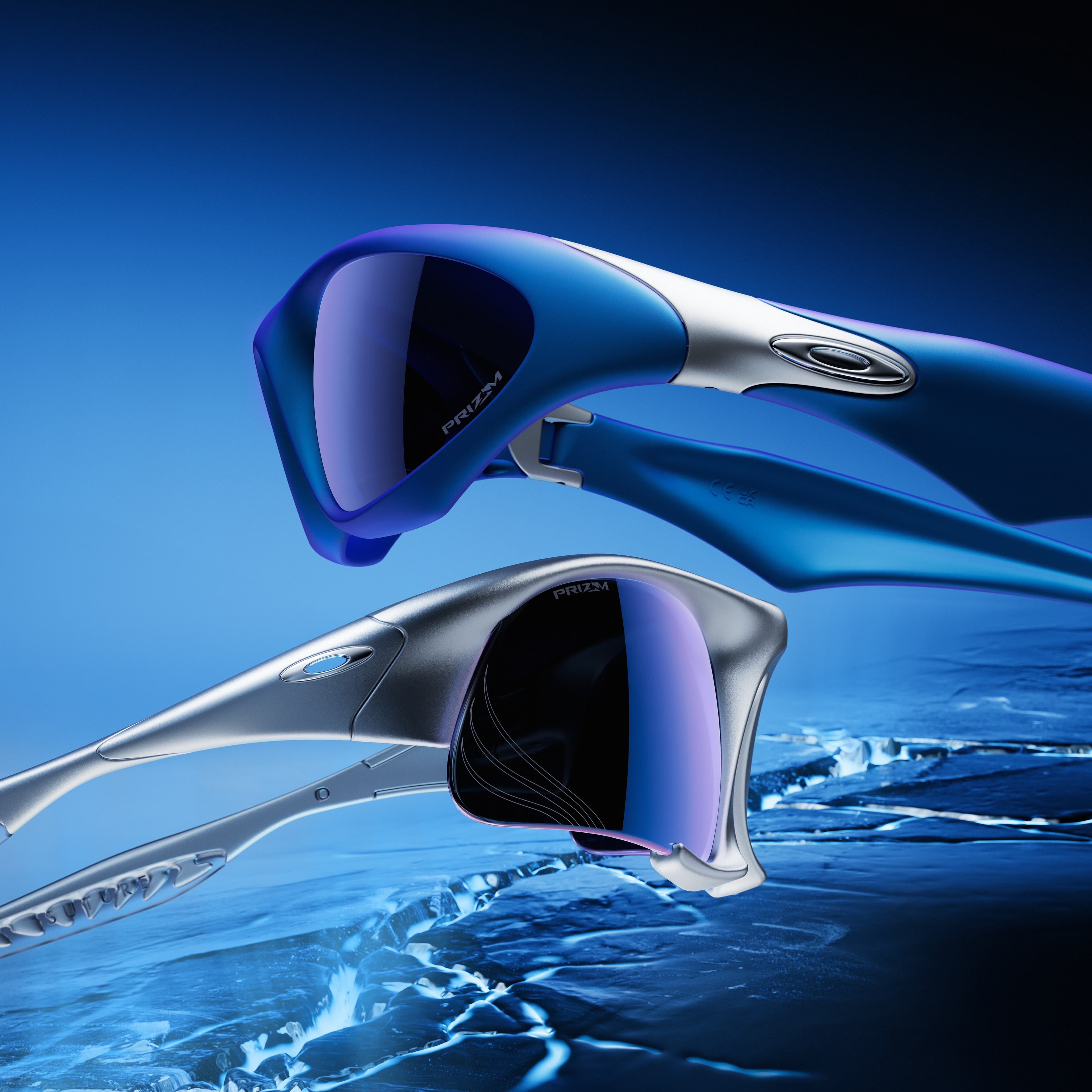 Oakley MUZM Scar (Electric Blue) and Suture Jacket (X-Silver) limited-edition set